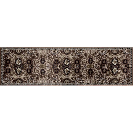2 X 8 Ft. Arbor Collection Bouquet Woven Area Rug Runner, Brown